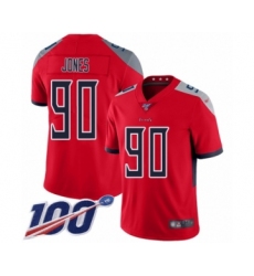 Men's Tennessee Titans #90 DaQuan Jones Limited Red Inverted Legend 100th Season Football Jersey