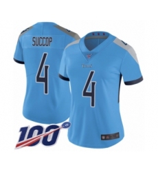 Women's Tennessee Titans #4 Ryan Succop Light Blue Alternate Vapor Untouchable Limited Player 100th Season Football Jersey