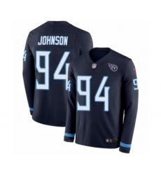 Youth Nike Tennessee Titans #94 Austin Johnson Limited Navy Blue Therma Long Sleeve NFL Jersey