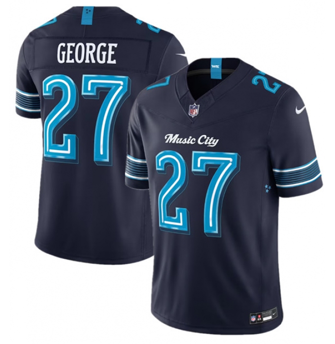 Men's Tennessee Titans #27 Eddie George Navy 2026 F.U.S.E. 'Music City' Rivalries Collection Limited Football Stitched Jersey
