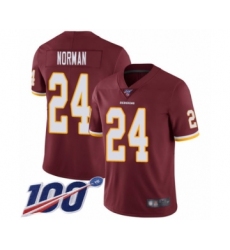 Men's Washington Redskins #24 Josh Norman Burgundy Red Team Color Vapor Untouchable Limited Player 100th Season Football Jersey