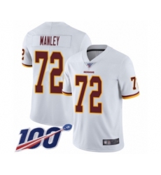 Youth Washington Redskins #72 Dexter Manley White Vapor Untouchable Limited Player 100th Season Football Jersey