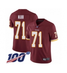 Youth Washington Redskins #71 Charles Mann Burgundy Red Team Color Vapor Untouchable Limited Player 100th Season Football Jersey