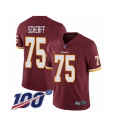 Men's Washington Redskins #75 Brandon Scherff Burgundy Red Team Color Vapor Untouchable Limited Player 100th Season Football Jersey