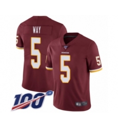 Men's Washington Redskins #5 Tress Way Burgundy Red Team Color Vapor Untouchable Limited Player 100th Season Football Jersey