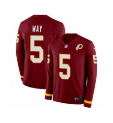 Youth Nike Washington Redskins #5 Tress Way Limited Burgundy Therma Long Sleeve NFL Jersey