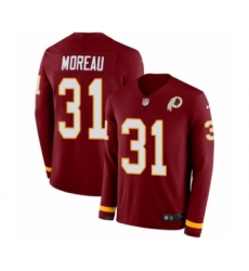Men's Nike Washington Redskins #31 Fabian Moreau Limited Burgundy Therma Long Sleeve NFL Jersey