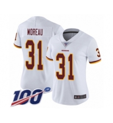 Women's Washington Redskins #31 Fabian Moreau White Vapor Untouchable Limited Player 100th Season Football Jersey