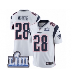 Men's Nike New England Patriots #28 James White Vapor Untouchable Limited Player Super Bowl LIII Bound NFL Jersey