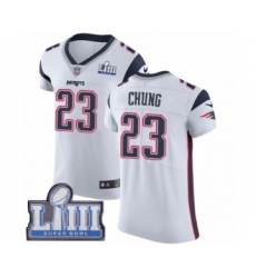 Men's Nike New England Patriots #23 Patrick Chung White Vapor Untouchable Elite Player Super Bowl LIII Bound NFL Jersey