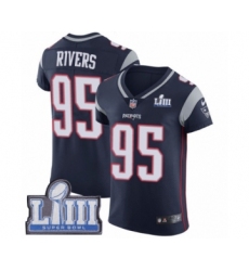 Men's Nike New England Patriots #95 Derek Rivers Navy Blue Team Color Vapor Untouchable Elite Player Super Bowl LIII Bound NFL Jersey