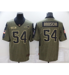 Men's New England Patriots #54 Tedy Bruschi Football Olive 2021 Salute To Service Retired Player Limited Jersey