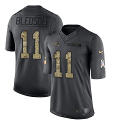 Youth Nike New England Patriots #11 Drew Bledsoe Limited Black 2016 Salute to Service NFL Jersey