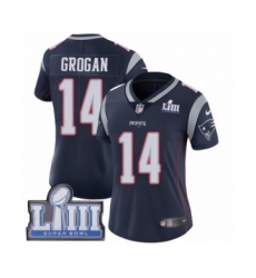 Women's Nike New England Patriots #14 Steve Grogan Navy Blue Team Color Vapor Untouchable Limited Player Super Bowl LIII Bound NFL Jersey