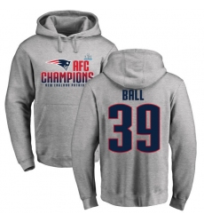 Nike New England Patriots #39 Montee Ball Heather Gray 2017 AFC Champions Pullover Hoodie