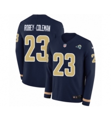 Youth Nike Los Angeles Rams #23 Nickell Robey-Coleman Limited Navy Blue Therma Long Sleeve NFL Jersey