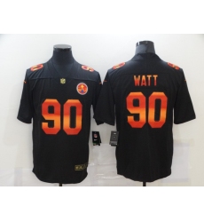 Men's Pittsburgh Steelers #90 T. J. Watt Black colorful Nike Limited Jersey