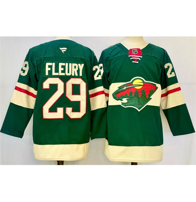 Men's Minnesota Wild #29 Marc-Andre Fleury Green 2024-25 Home Stitched Hockey Jersey