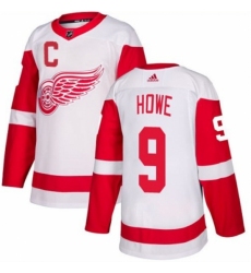 Men's Detroit Red Wings #9 Gordie Howe White Stitched Jersey