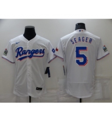 Men's Texas Rangers #5 Corey Seager White Stitched MLB Flex Base Nike Jersey