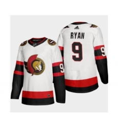 Men's Ottawa Senators #9 Bobby Ryan White 2020-21 Authentic Player Away Stitched Hockey Jersey