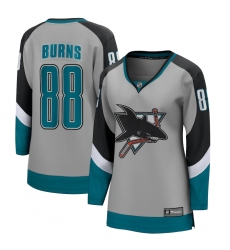 Women's San Jose Sharks #88 Brent Burns Fanatics Branded Gray 2020-21 Special Edition Breakaway Player Jersey