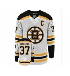 Men's Patrice Bergeron #37 with C patch Bruins Reverse Retro Special Edition White Jersey