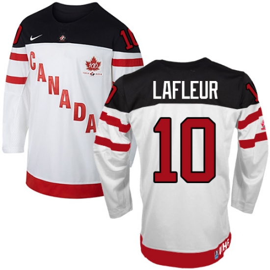 Men's Nike Team Canada #10 Guy Lafleur Premier White 100th Anniversary ...