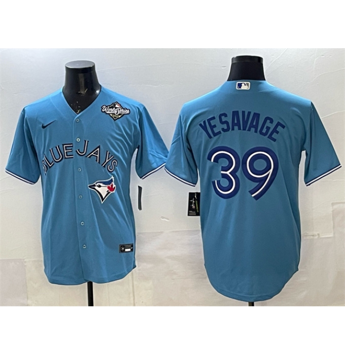 Men's Toronto Blue Jays #39 Trey Yesavage Blue 2025 World Series Home Cool Base Stitched Baseball Jersey