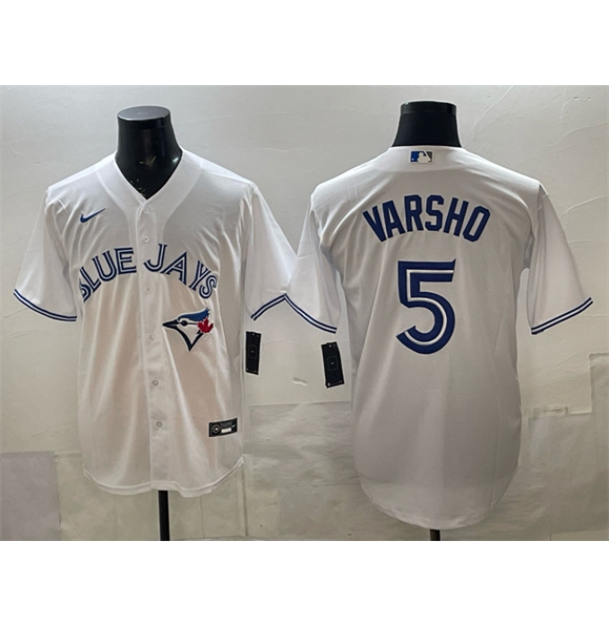 Men's Toronto Blue Jays #5 Daulton Varsho White 2025 Cool Base Stitched Baseball Jersey