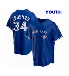 YOUTH TORONTO BLUE JAYS #34 KEVIN GAUSMAN ROYAL ALTERNATE JERSEY