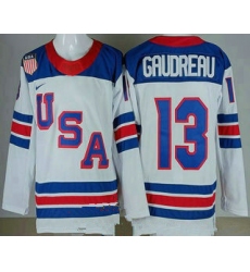 Men's USA #13 Johnny Gaudreau White 2026 olympics authentic jersey