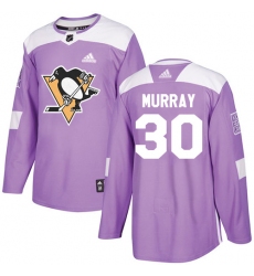 Youth Adidas Pittsburgh Penguins #30 Matt Murray Authentic Purple Fights Cancer Practice NHL Jersey