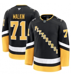 Men's Pittsburgh Penguins #71 Evgeni Malkin Black 2024-25 Alternate Stitched Hockey Jersey