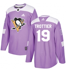 Youth Adidas Pittsburgh Penguins #19 Bryan Trottier Authentic Purple Fights Cancer Practice NHL Jersey