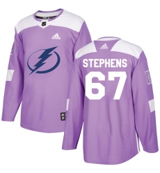 Men's Adidas Tampa Bay Lightning #67 Mitchell Stephens Authentic Purple Fights Cancer Practice NHL Jersey