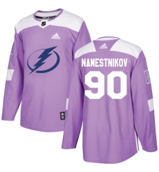 Men's Adidas Tampa Bay Lightning #90 Vladislav Namestnikov Authentic Purple Fights Cancer Practice NHL Jersey