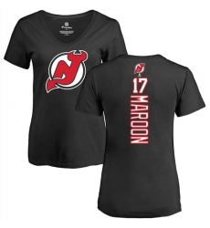 NHL Women's Adidas New Jersey Devils #17 Patrick Maroon Black Backer T-Shirt