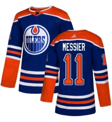 Youth Adidas Edmonton Oilers #11 Mark Messier Authentic Royal Blue Alternate NHL Jersey
