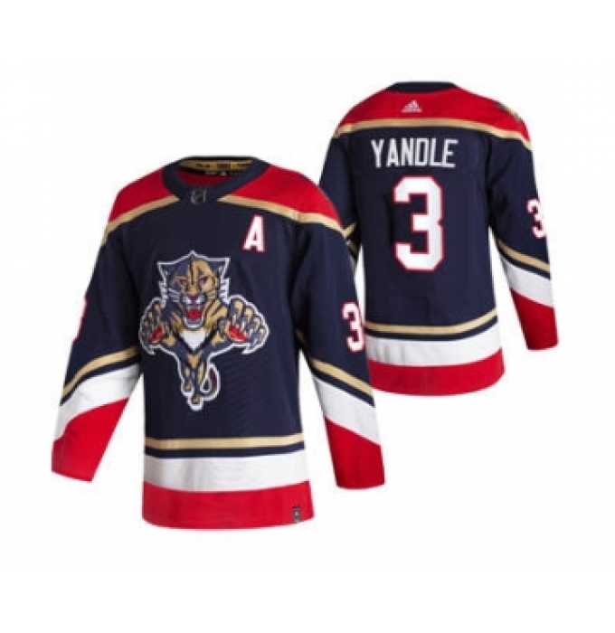 Men's Florida Panthers #3 Keith Yandle Black 2020-21 Reverse Retro Alternate Hockey Jersey