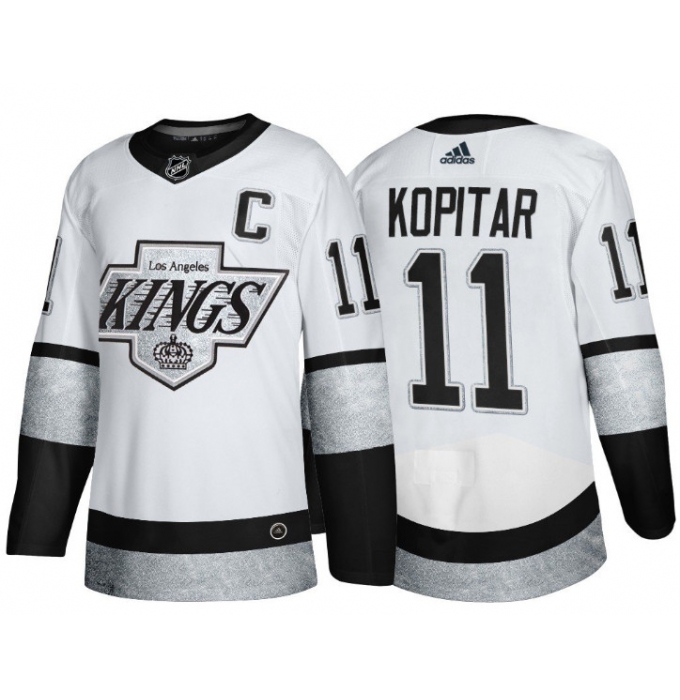Men's Los Angeles Kings #11 Anze Kopitar White Throwback Stitched Jersey