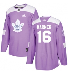 Men's Adidas Toronto Maple Leafs #16 Mitchell Marner Authentic Purple Fights Cancer Practice NHL Jersey