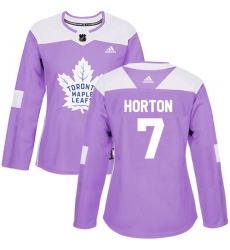 Women's Adidas Toronto Maple Leafs #7 Tim Horton Authentic Purple Fights Cancer Practice NHL Jersey