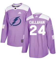 Youth Adidas Tampa Bay Lightning #24 Ryan Callahan Authentic Purple Fights Cancer Practice NHL Jersey