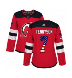 Women's New Jersey Devils #17 Wayne Simmonds Authentic Red USA Flag Fashion Hockey Jersey