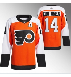 Men's Philadelphia Flyers #14 Sean Couturier 2023-24 Orange Stitched Jersey