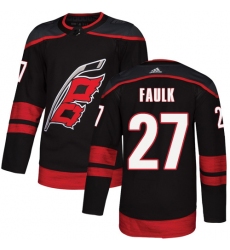 Men's Adidas Carolina Hurricanes #27 Justin Faulk Premier Black Alternate NHL Jersey
