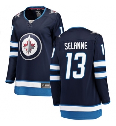 Women's Winnipeg Jets #13 Teemu Selanne Fanatics Branded Navy Blue Home Breakaway NHL Jersey