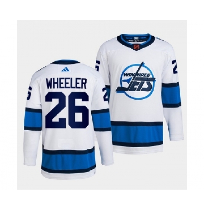 Men's Winnipeg Jets #26 Blake Wheeler White 2022 Reverse Retro Stitched Jersey
