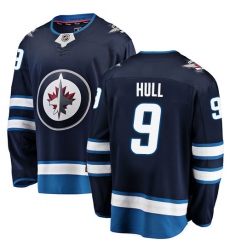 Men's Winnipeg Jets #9 Bobby Hull Fanatics Branded Navy Blue Home Breakaway NHL Jersey